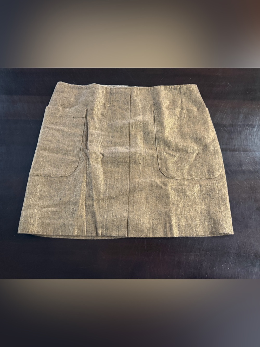 GAP Metallic Gold Mini Skirt with Front Patch Pockets